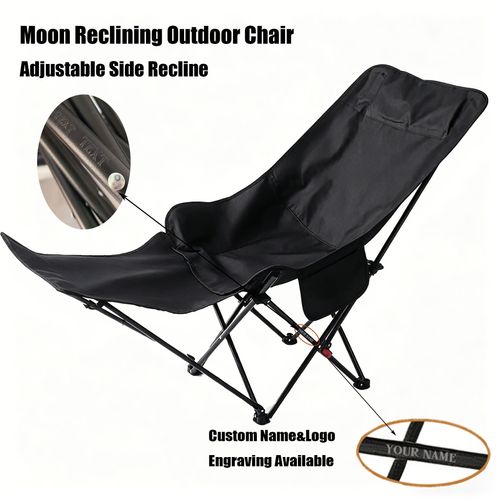 Four-speed adjustable moon chair, outdoor foldable reclining chair😀