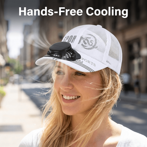Solar-Powered Hat with Built-in Fan