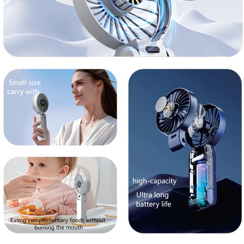 Handheld Folding Fan with Digital Display