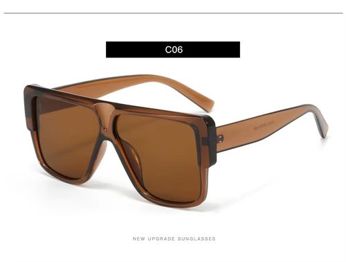 Fashion Flat Top Orange Oversized Sunglasses
