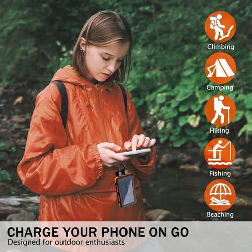 Waterproof Solar Power Bank 20000mAh
