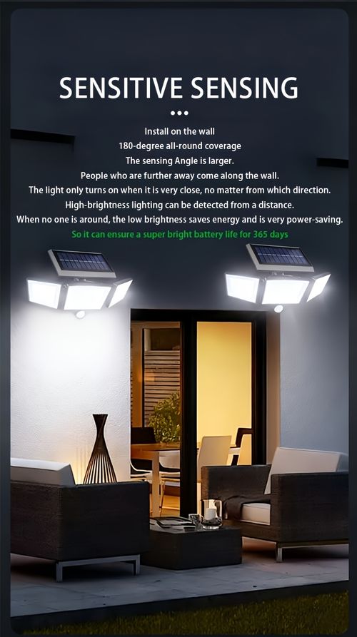 Multi-head Split Wall Lamp with Solar Powered Lighting