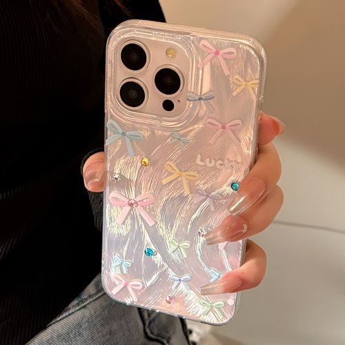 Phone Case Dopamine Colorful Bow 17 Pro Max Apple 16 Compatible iPhone 16 Case 14