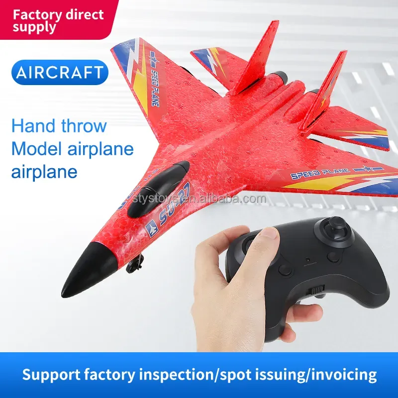 2025 Outdoor Remote Control Airplane Toy Glider Foam RC Fighter Plane Jet with Lights