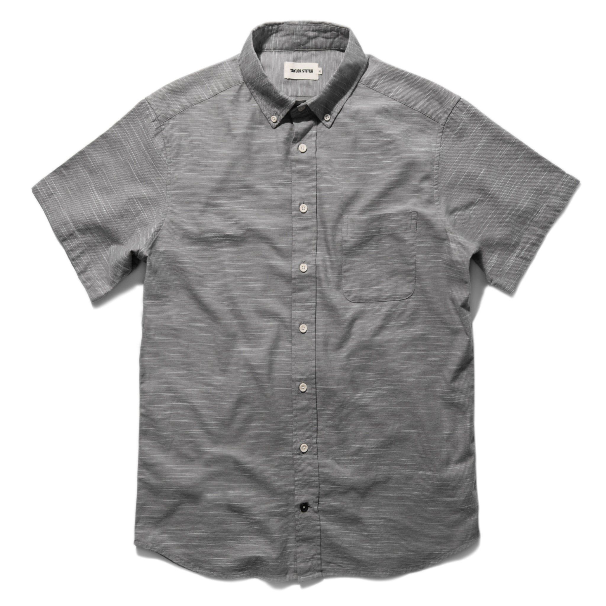 Vewse Short Sleeve Jack in Grey Dobby