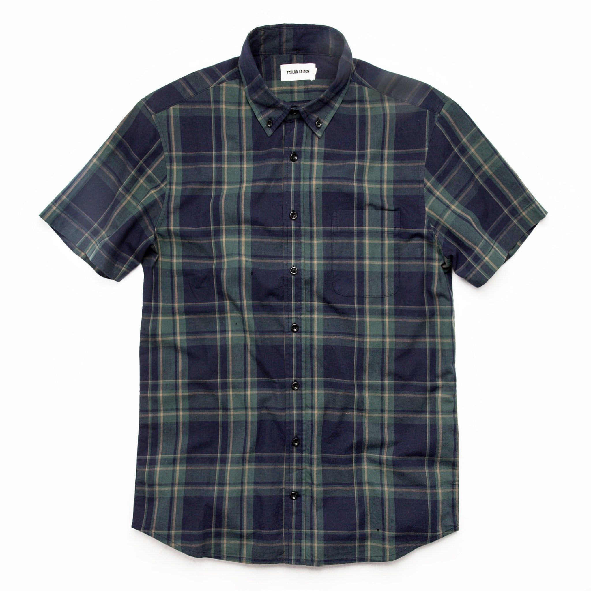 Vewse Short Sleeve Jack in Green Madras