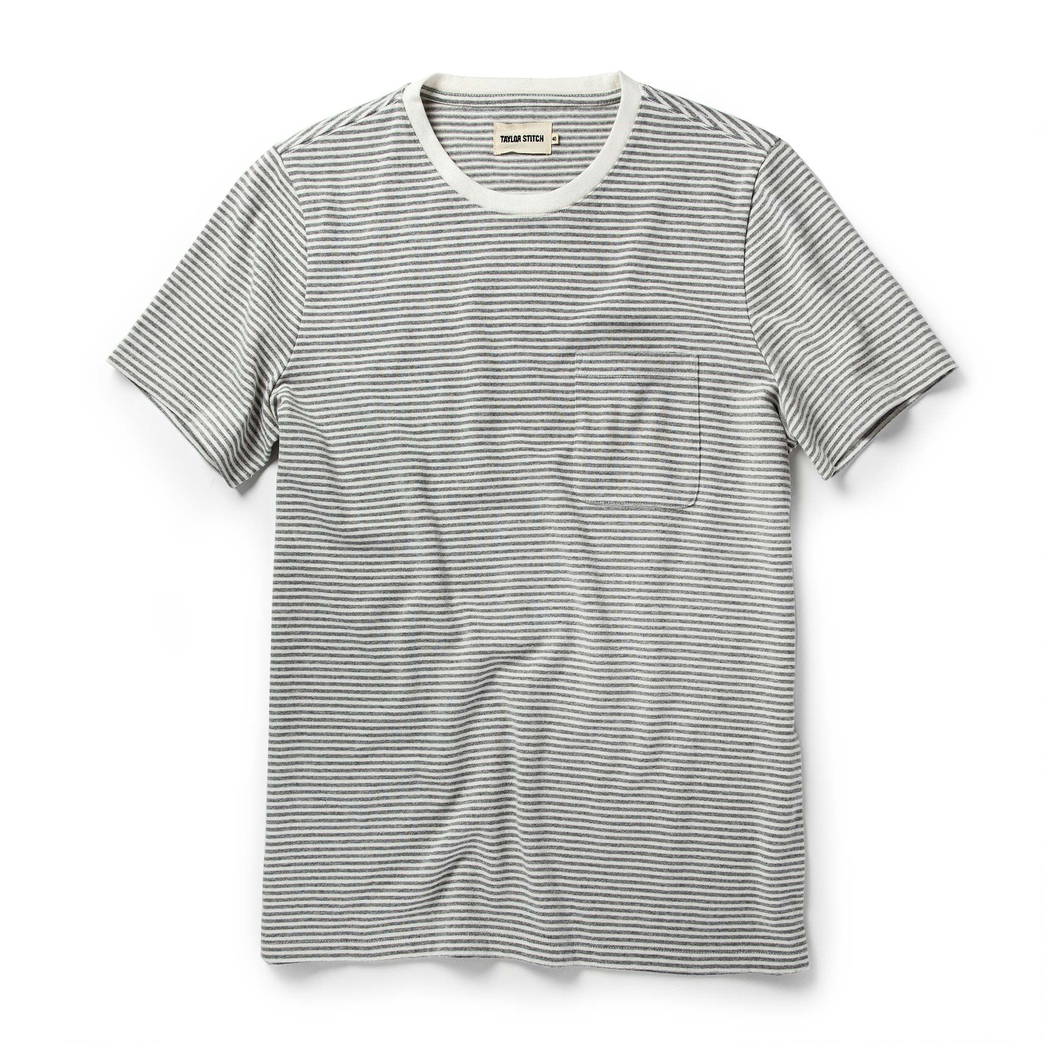 Vewse Heavy Bag Tee in Ash Stripe