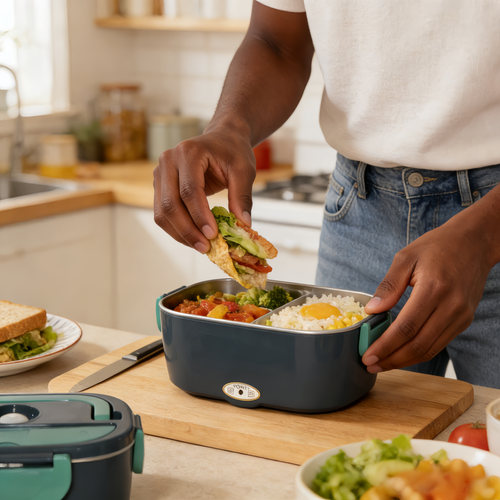 Marmita Elétrica para Carro 12V24V  Aquecimento  Isolamento Térmico, Grande Capacidade, Ideal para Profissionais e Motoristas