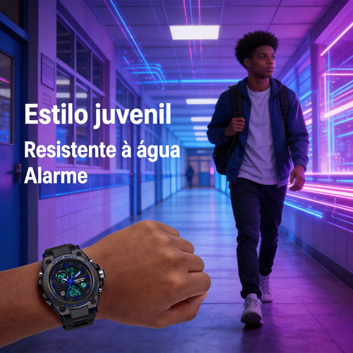 Relógio Sport Disney – Exibição Analógica e Digital Resistente à Água com Luz Noturna