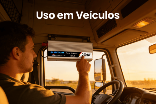 Inversor de Energia 2000W para Veículo Conversor de 12V para 220V 110V com Porta USB