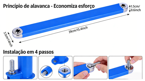 Extensor de Chave de Rato para Mecânica Automóvel Ferramenta Versátil para Desmontagem em Espaços Reduzidos Dupla Ponta e Econômico de Força