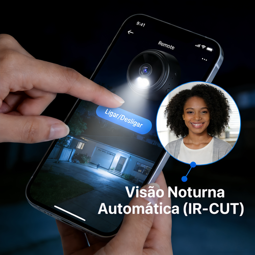 Câmera de Segurança Inteligente A9 — Sem Fio, Wi-Fi, Ângulo Largo HD