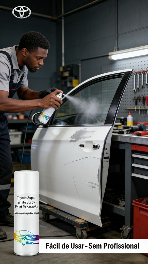 Tinta Spray para Carro Toyota Cor Super Branco Reparo de Riscos na Pintura