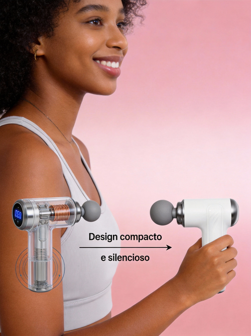 Massagem Gun Profunda para Alívio de Dor Muscular - Compacto Silencioso com Várias Velocidades