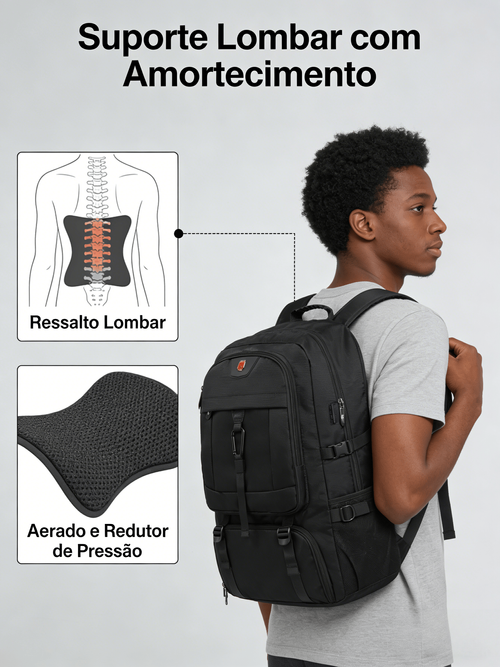 Mochila de Costas de Grande Capacidade Impermeável para Viagens Esporte Outdoor Escola e Trabalho