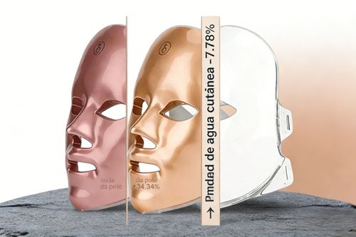 Máscara de Luz LED 7 Cores para Rejuvenescimento Cutâneo Clareamento e Combate aos Acnes Beleza Doméstica