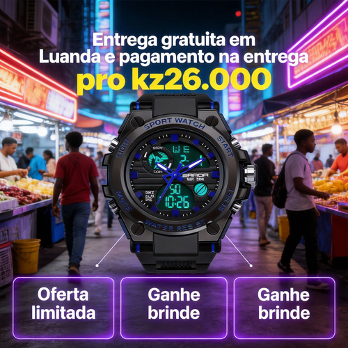 Relógio Sport Disney – Exibição Analógica e Digital Resistente à Água com Luz Noturna