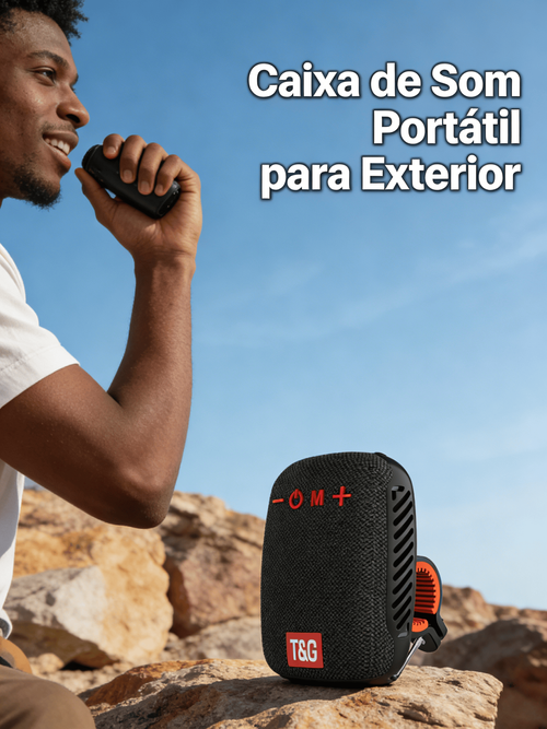 Caixa de Som Bluetooth Portátil para Ciclismo - TWS Conexão Tecido Durável Leitura de Cartão Rádio e Resistente à Água