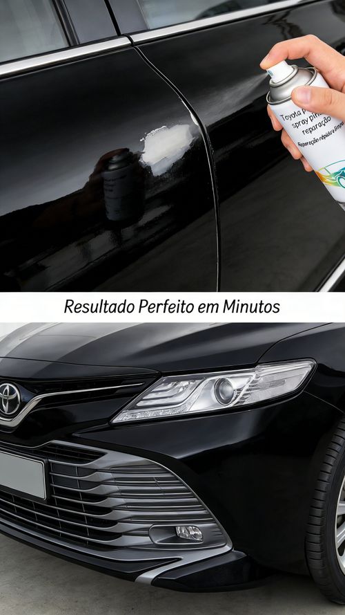 Tinta Spray para Carro Toyota Cor Puro Preto Reparo de Riscos na Pintura
