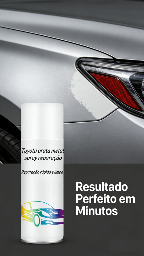 Tinta Spray para Carro Toyota Cor Prata Metal Reparo de Riscos na Pintura