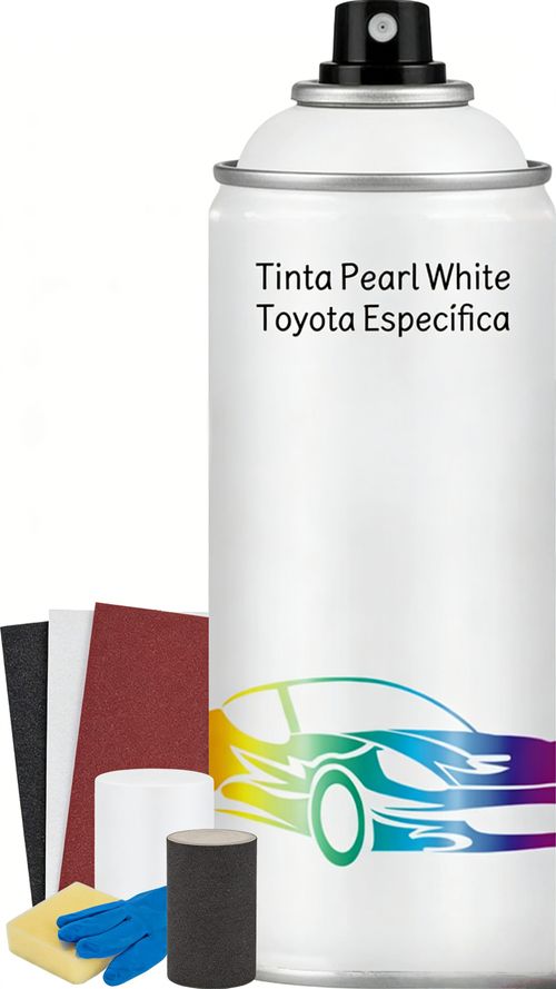 Tinta Spray para Carro Toyota Cor Branco Perolado Reparo de Riscos na Pintura