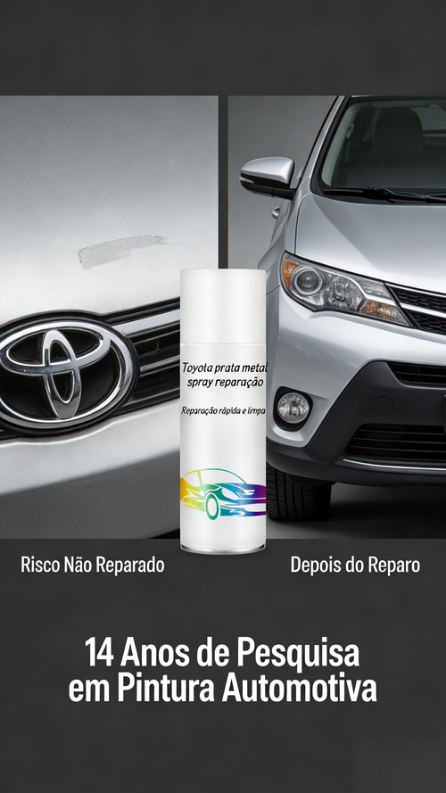 Tinta Spray para Carro Toyota Cor Prata Metal Reparo de Riscos na Pintura
