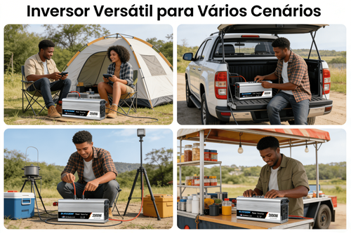 Inversor de Energia 2000W para Veículo Conversor de 12V para 220V 110V com Porta USB
