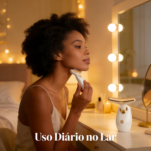 Aparelho de Massagem Facial & Cervical — Anti-Rugas, Tonificação Facial, Uso Doméstico