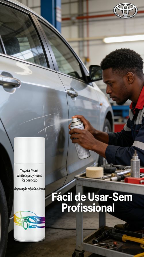 Tinta Spray para Carro Toyota Cor Preto Perolado Reparo de Riscos na Pintura