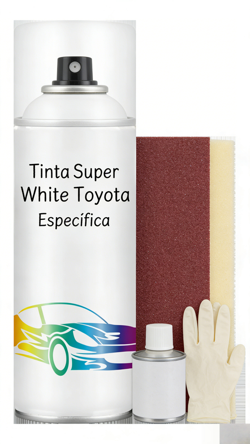 Tinta Spray para Carro Toyota Cor Super Branco Reparo de Riscos na Pintura
