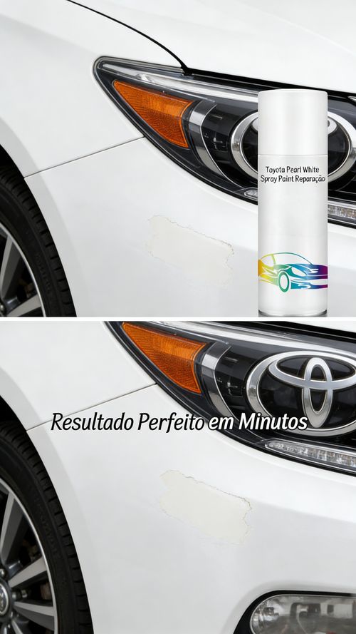 Tinta Spray para Carro Toyota Cor Branco Perolado Reparo de Riscos na Pintura