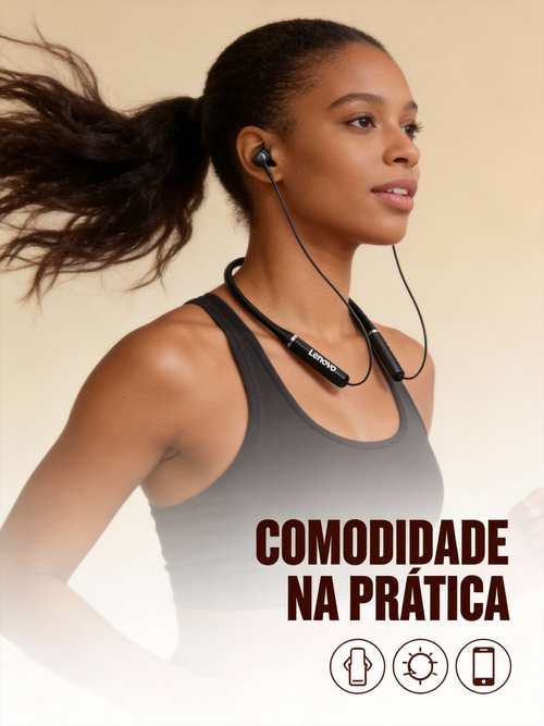 Fone de Ouvido Lenovo Colar Bluetooth Com Conforto Sem Sensação Entrega Gratuita em Luanda