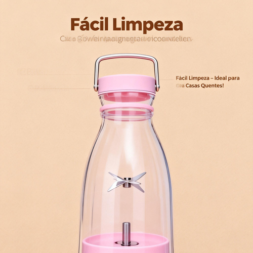 Liquidificador Portátil de Frutas – Jus Rápido para Clima Quente em Luanda