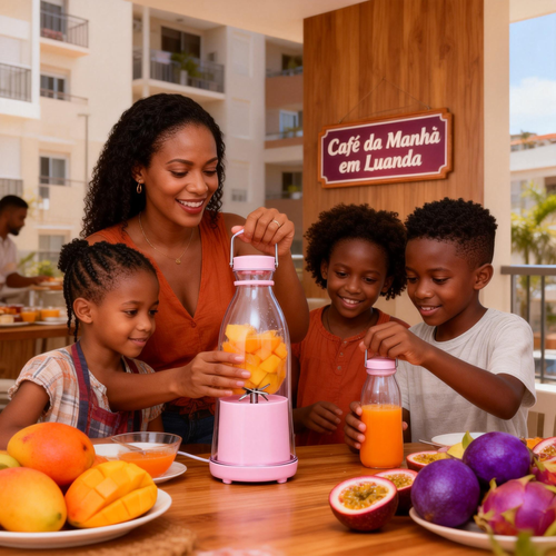 Liquidificador Portátil de Frutas – Jus Rápido para Clima Quente em Luanda