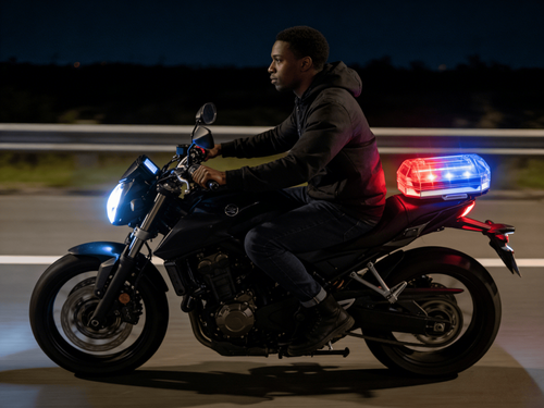 Luz de Alertas Portátil Sem Fio (7 Cores, Controle Remoto) – Resistente à Água, Longa Autonomia, Ideal para Motocicleta, Carro, Drone, Acampamento