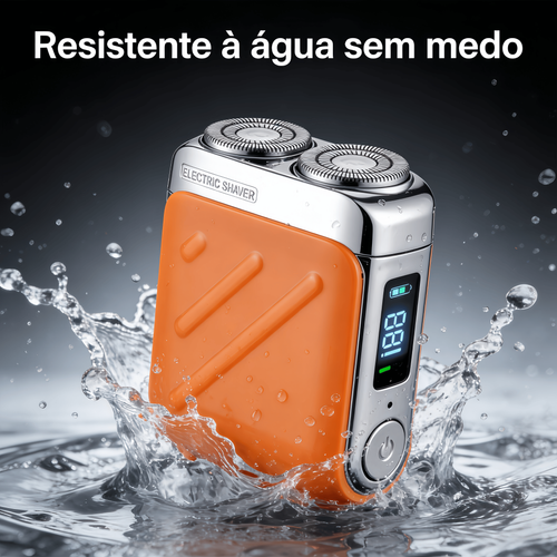 Máquina de Barbear Elétrica Mini (Duas Cabeças) – Portátil, Lavável, Cabeça Flutuante, Ideal para Homens