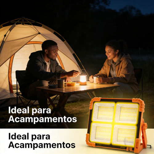 Luz de Emergencia Solar LED Super Brilhante Resistente a Agua para Exterior Acampamento Mercado Noturno