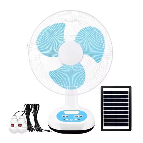 Ventilador de painel solar com bateria de lítio recarregável, bateria de chumbo-ácido, painel solar exterior, ventilador solar de emergência