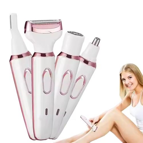 Barbeador elétrico feminino, depilador 4 em 1, aparador feminino, rosto, axilas, pernas, biquíni, depilador corporal, portátil e indolor