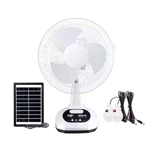 Ventilador de painel solar com bateria de lítio recarregável, bateria de chumbo-ácido, painel solar exterior, ventilador solar de emergência