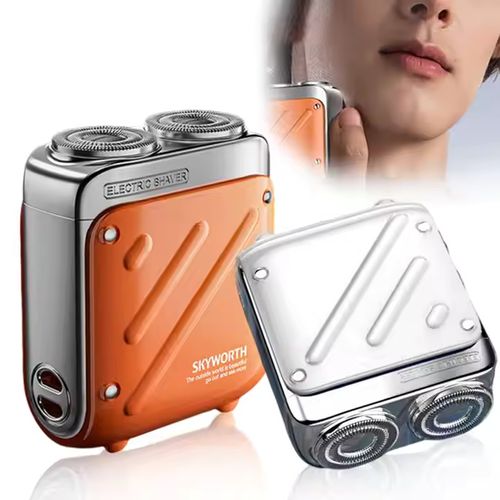 Mini barbeador elétrico portátil masculino recarregável 9000 RPM barbeador rotativo de alta velocidade barbeador comercial de viagem