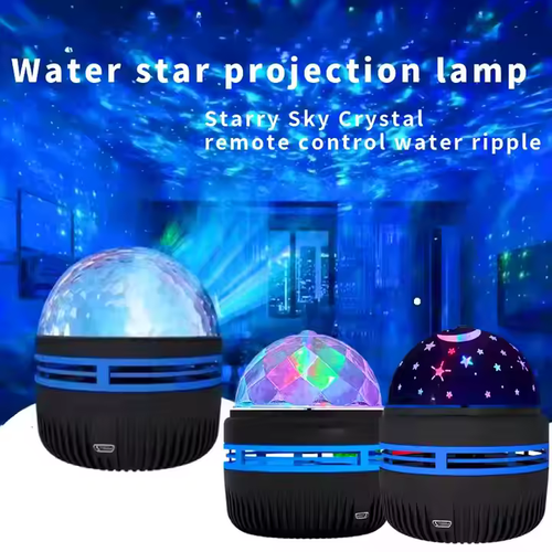 Controle remoto de ondulação de água bola mágica projeção oceano onda de água luz de discoteca