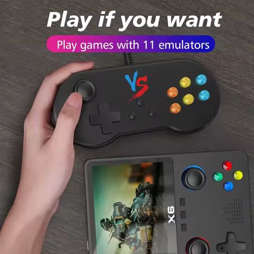 Consola de videojogos portátil X6 com ecrã de 3,5 polegadas e joystick 3D