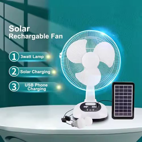 Ventilador de painel solar com bateria de lítio recarregável, bateria de chumbo-ácido, painel solar exterior, ventilador solar de emergência