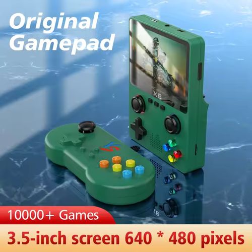 Consola de videojogos portátil X6 com ecrã de 3,5 polegadas e joystick 3D