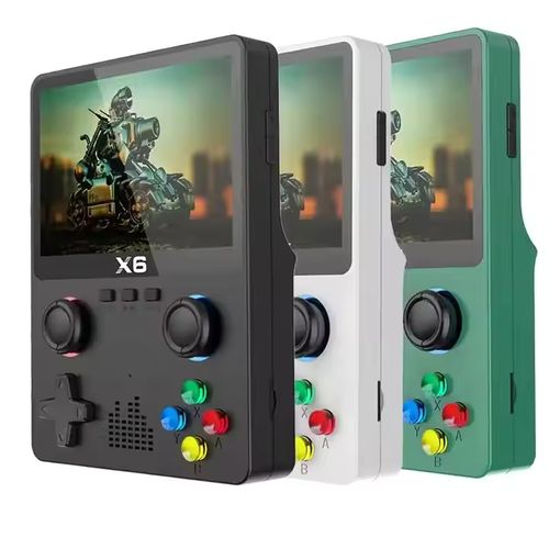 Consola de videojogos portátil X6 com ecrã de 3,5 polegadas e joystick 3D
