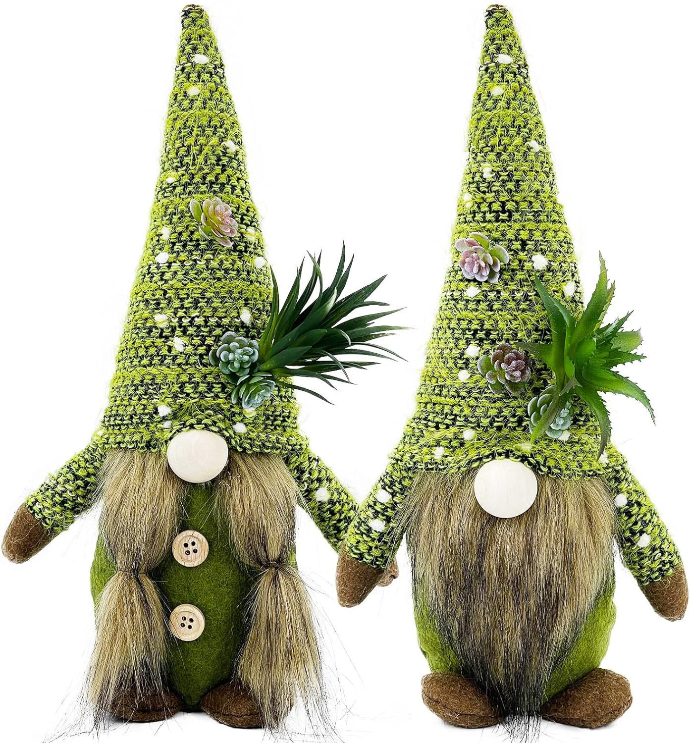 Lovinland Spring Decor - Spring Gnomes Decorations for Home with Artificial Cactus Succulent Spring Summer Decorations Plant Gnome Gifts for Women Plant Lover Cactus Decor