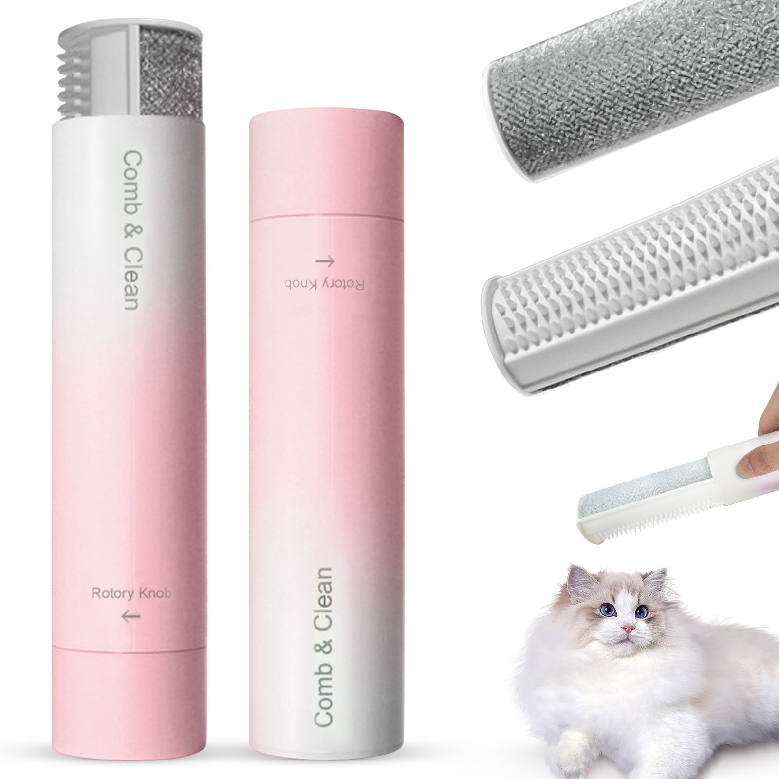 TUXTOOX Pet Hair Removal Tool, 2-in-1 Pet Grooming Hair Comb & Hair Brush Cleaner Used For Removing Pet Hair from Sofas, Clothes