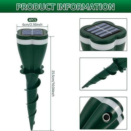 Ultrasonic Mole Repellent for Lawns Solar Powered Waterproof Expel Mole Gopher Snake Vole for Lawn Garden Yard