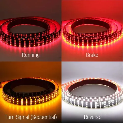 150cm Triple Row LED Tailgate Light Strip Brake Reverse Signal Light